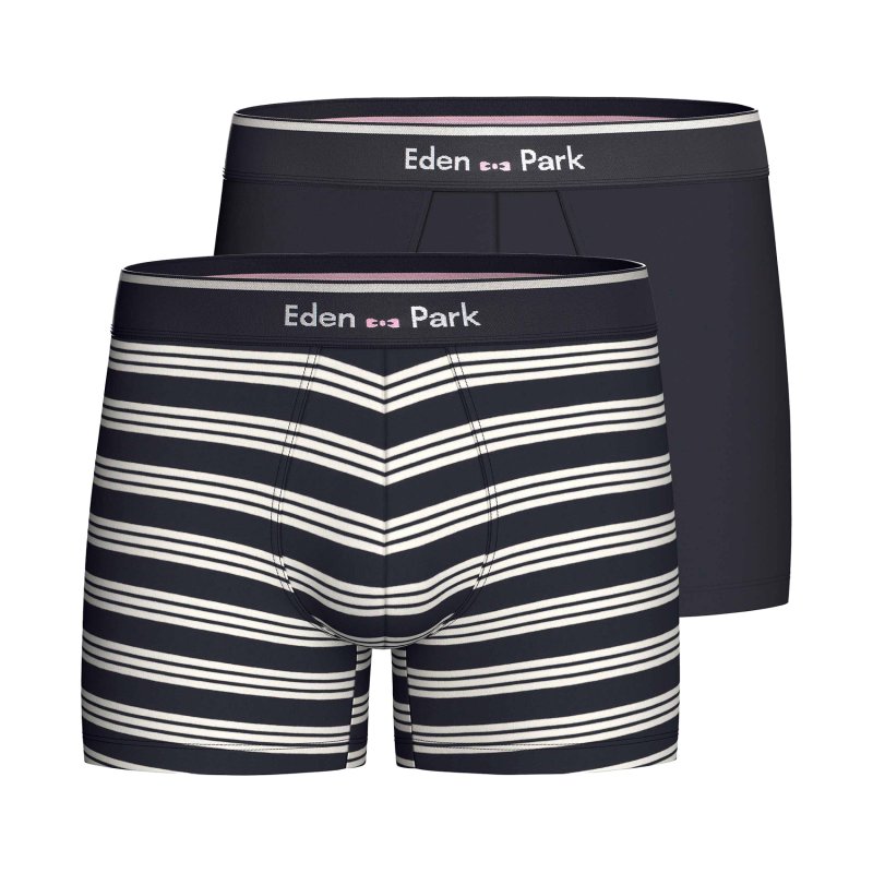 Lot de 2 Boxers homme Coton Bleu/Blanc - Eden Park