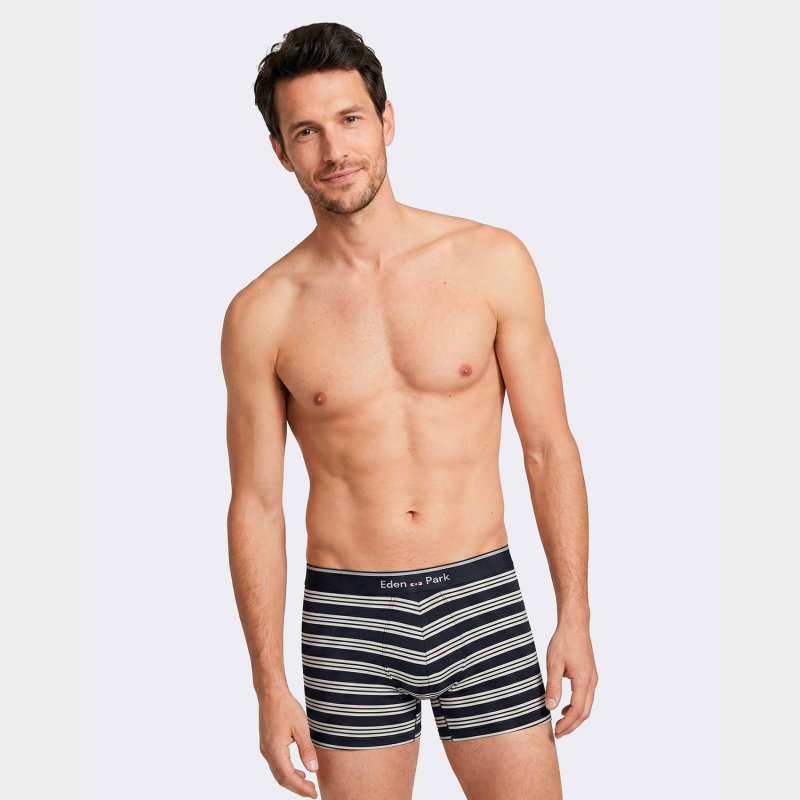 Lot de 2 Boxers homme Coton Bleu/Blanc - Eden Park