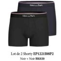 Lot de 2 Boxers homme Coton Noir/Rose/Bleu - Eden Park