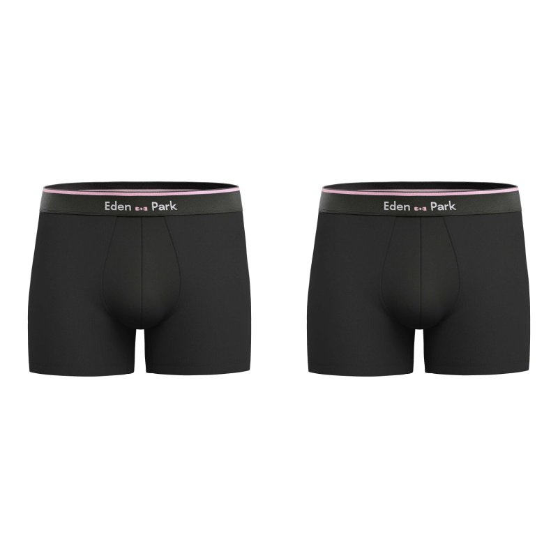 Lot de 2 Boxers homme Coton Noir/Rose/Bleu - Eden Park