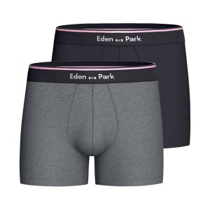 Lot de 2 Boxers homme Coton Gris/Bleu/Rose - Eden Park