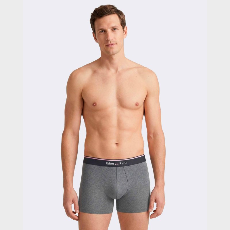 Lot de 2 Boxers homme Coton Gris/Bleu/Rose - Eden Park