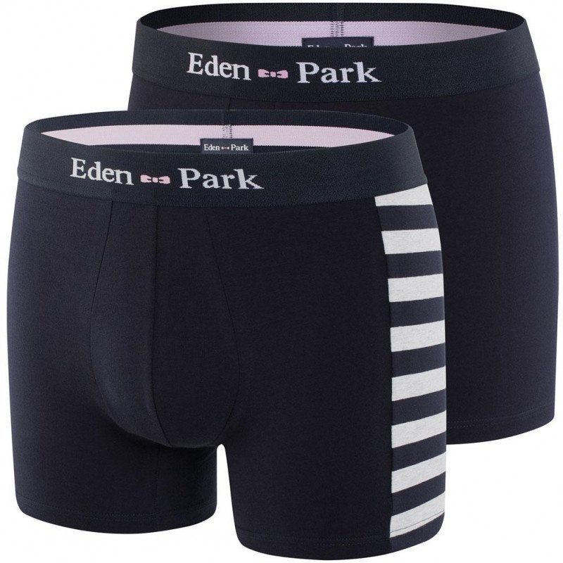 EDEN PARK Lot de 2 Boxers Homme Coton DUOCLASS Marine Gris mélangé - Photo 1/1